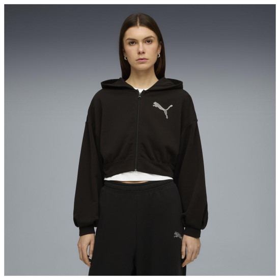 Puma Γυναικεία ζακέτα Essentials Graphics Bedazzled Full-Zip Hoodie